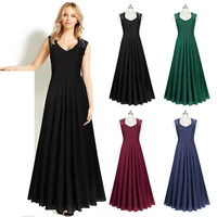 women long lace v neck maxi backless evening party gown dress
