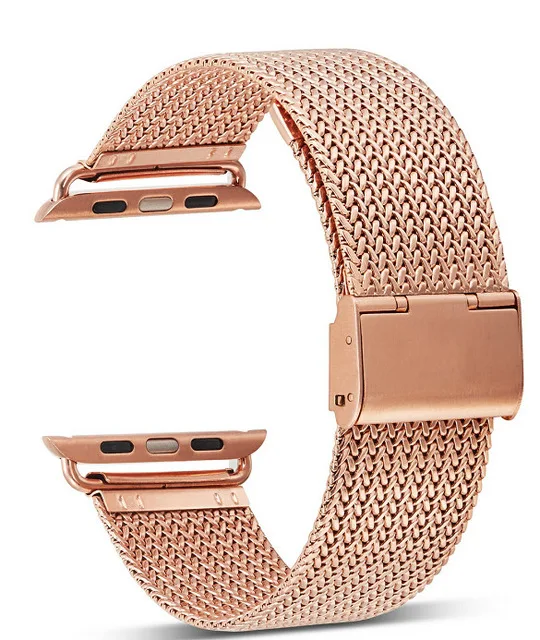 Rose-gold Для Apple Watch 4 40 мм 44 мм ремешок Нержавеющая сталь Пряжка ремешок для часов для iwatch серии 4 серии 3/2/1 38 мм 42 мм наручные часы Группа - Цвет ремешка: Rose-gold