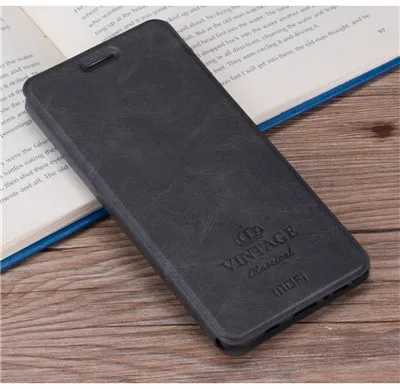 Mofi для Xiaomi Redmi 4 Prime Чехол-книжка из искусственной кожи+ ТПУ задняя крышка для Xiaomi Redmi 4 Pro Чехол с отделением для карт защитный чехол - Цвет: black