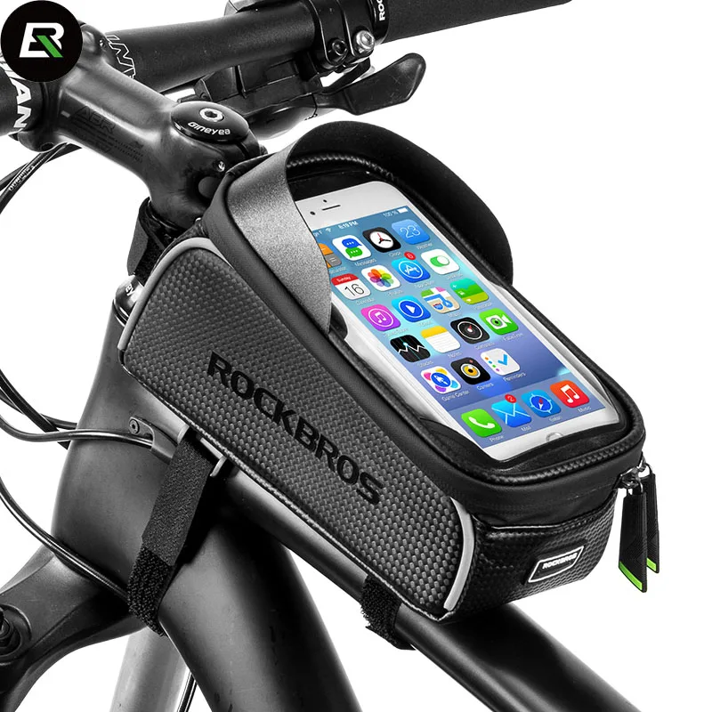 Rockbros велосипедная сумка Водонепроницаемая MTB велосипедная сумка 6 ''сенсорный Велосипедный Чехол для телефона велосипедная Передняя труба сумка велосипедные аксессуары Ciclismo