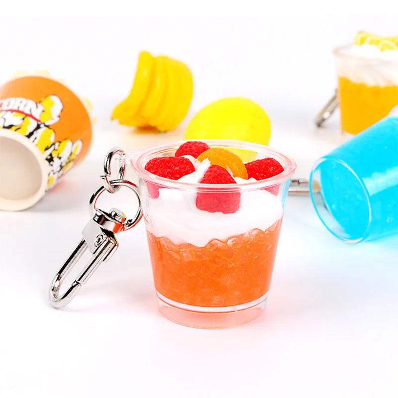 Брелок для ключей с имитацией еды мороженого женщин и мужчин из акрила ручной
