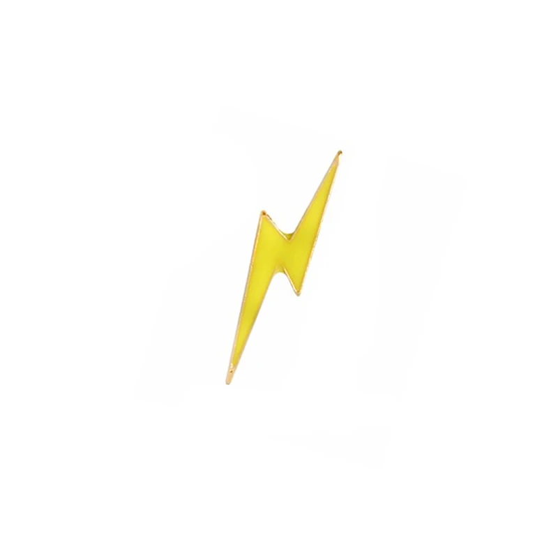 Lightning Творческий Мультяшные Броши Lightning стрелка Примечание значки эмалированная брошь-кнопка для Для мужчин Для женщин Джинсовые куртки воротник Pin малыш подарок ювелирных изделий - Окраска металла: Lightning
