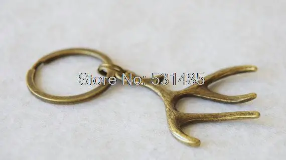 

12 шт., латунный брелок для ключей в виде оленя