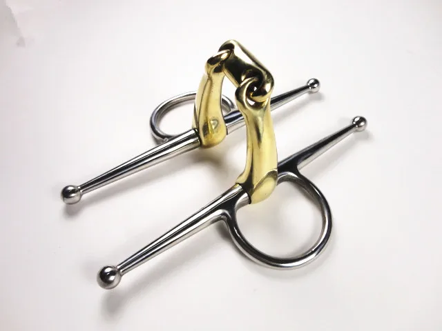 Медный мундштук для щек, конский бит, Equestrain 135 мм - Цвет: brass 135mm