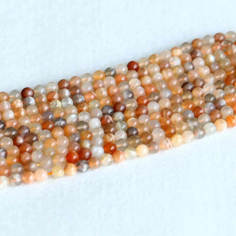 Real Genuine Natural Multi-color Yellow Orange Moonstone Sunstone flash light Round Loose Ball Beads 6mm 8mm 10mm 15&quot 05143 | Украшения