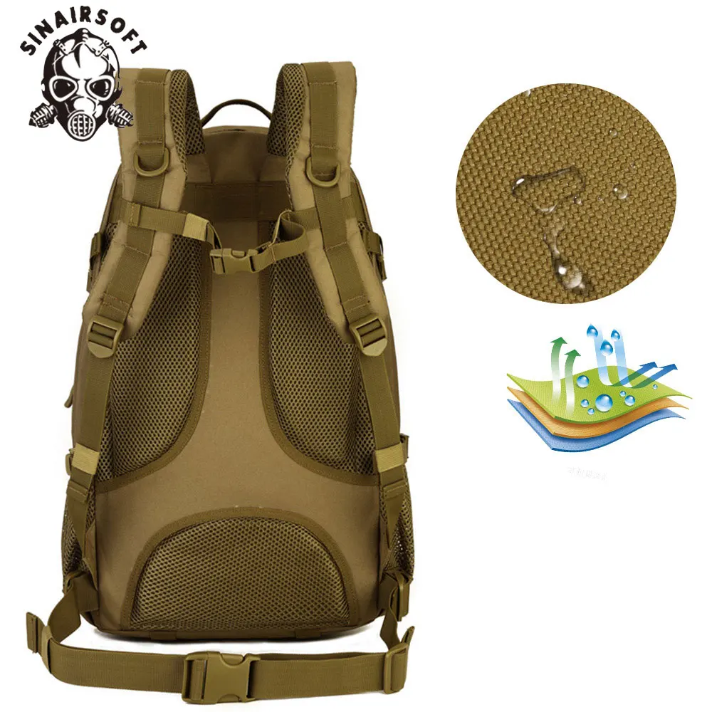 Водонепроницаемый нейлоновый военный тактический рюкзак SINAIRSOFT 40 л мужской