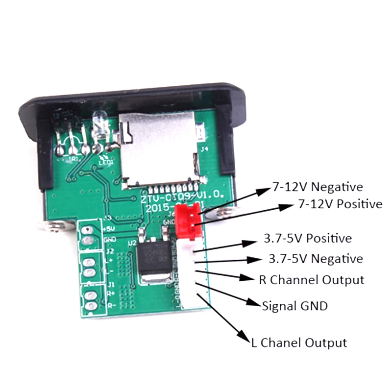 Мини 5 в 3 Вт * 2 MP3 декодер плата декодирования модуль WAV U диск TF карта USB усилитель