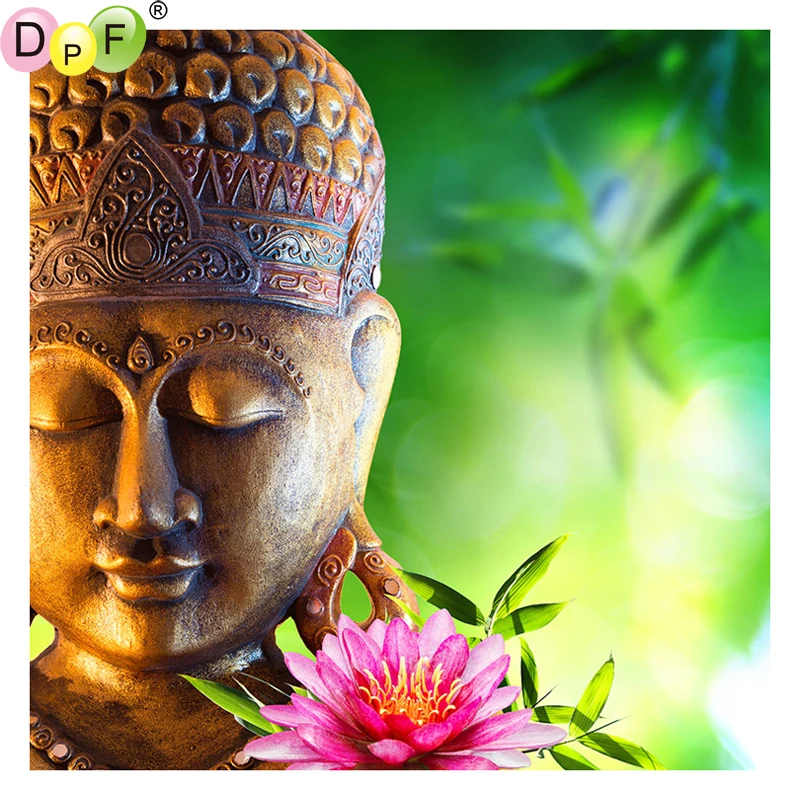 

DPF 5D Сделай Сам полностью квадратная Алмазная Картина Вышивка крестом Будда Алмазная вышивка мозаика украшение подарок