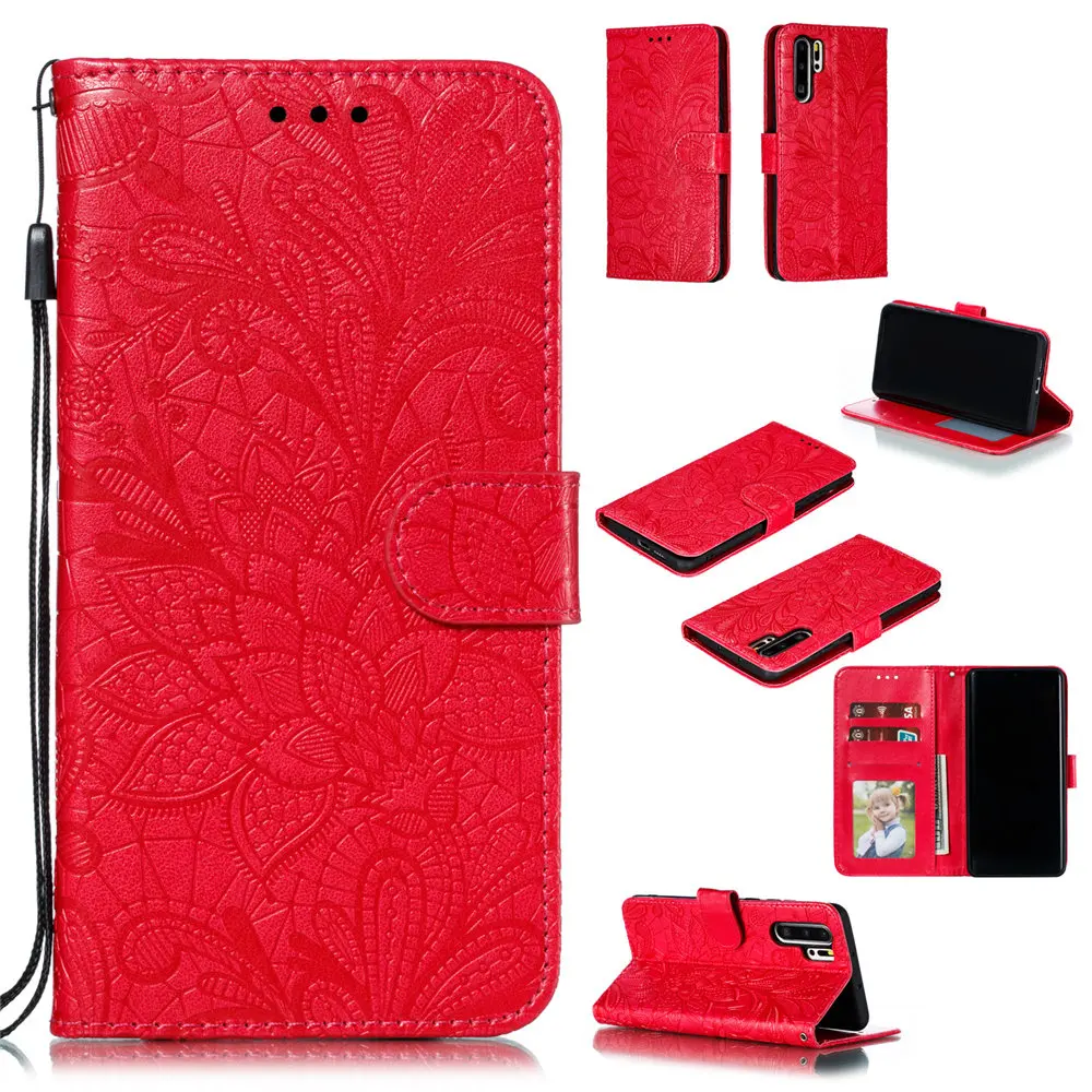Кружевной Чехол книжка с цветочным узором для huawei P30 Pro mate 20 Honor 7A 7C Y6 Prime Y5 Y7 2018 Y9 2019