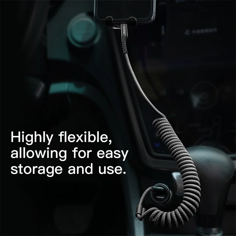 car spring retractable usb cable for iphone 11 pro xs max xr 8 7 6s plus 5se ipad charger fast charging data for lightning cable free global shipping
