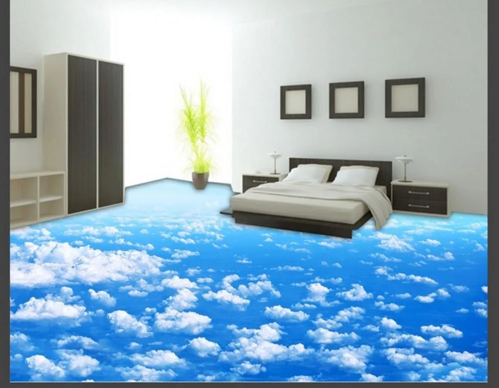 

3D-обои с синим небом и белыми облаками на заказ, настенные, для гостиной, ванной, кухни, напольные Фотообои