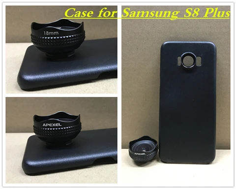 for Samsung s8 plus Apexel объектив 18 мм HD широкоугольный оптический Pro объектив камеры мобильного телефона комплект 0.6X для samsung galaxy s8 plus S7 S6 и телефона 18 мм - Цвет: for Samsung s8 plus