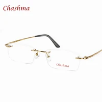 men optical prescription glasses rimless frame pure titanium high quality women fashion frameless eyeglasses mujer clear lenses