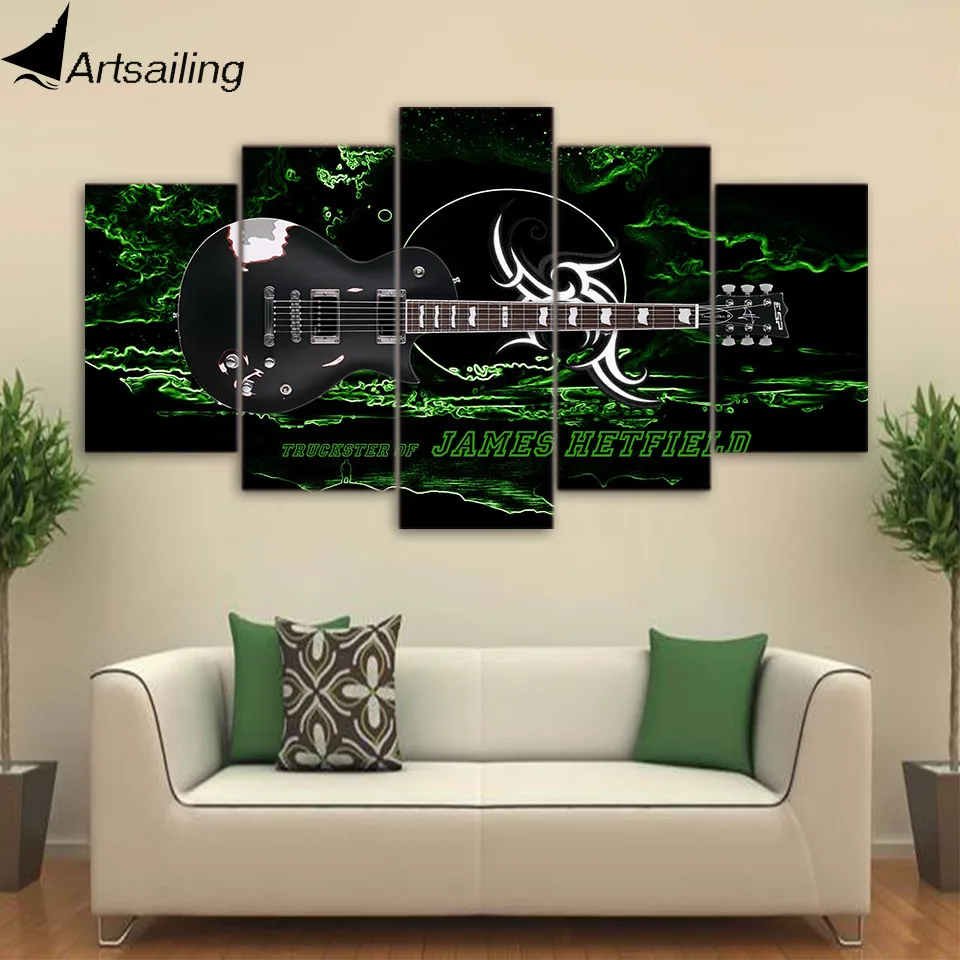 5 шт. настенные картины на холсте с изображением гитары|picture for living room|wall pictures5 piece