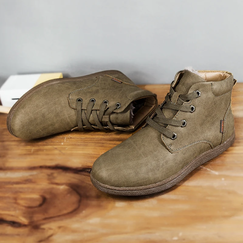 Genuine Leather Mens Ankle Boots Breathable Men High Top Shoes Outdoor Casual Males Winter Homme Large Size Lx5 | Обувь