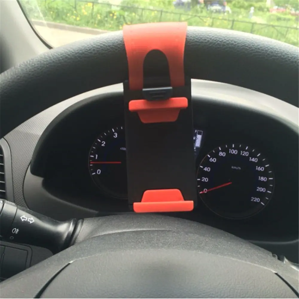 Регулируемый автомобильный держатель для телефона на руль подставка с зажимом
