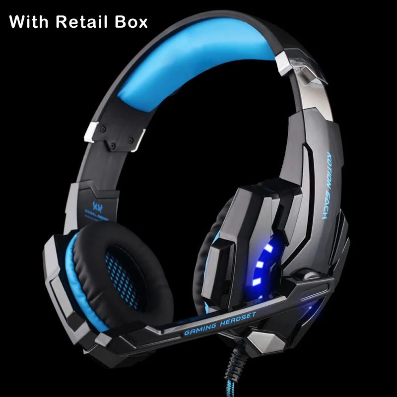 Black and Box Kotion каждая игровая гарнитура 7,1 USB объемный звук PC гарнитура Gamer 7,1 Игровые наушники для компьютера с микрофоном светодиодный светильник - Цвет: Black and Box