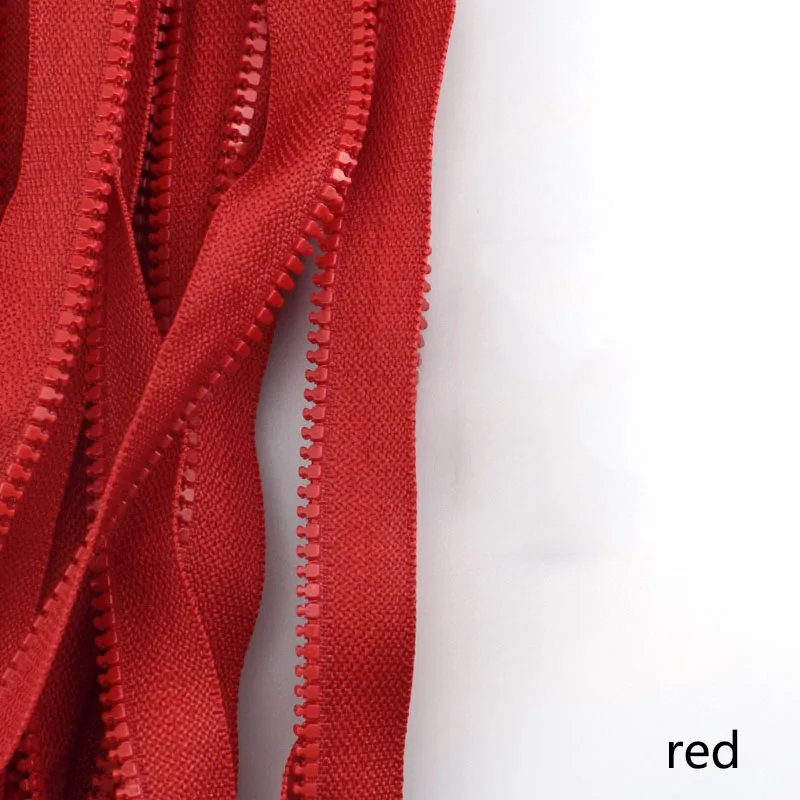 red 10 ярдов 3# Meetee открытый конец смолы молния односторонняя молния слайдер тянуть DIY портной одежды сумки Ручное шитье ремесла Инструменты Аксессуары - Цвет: red