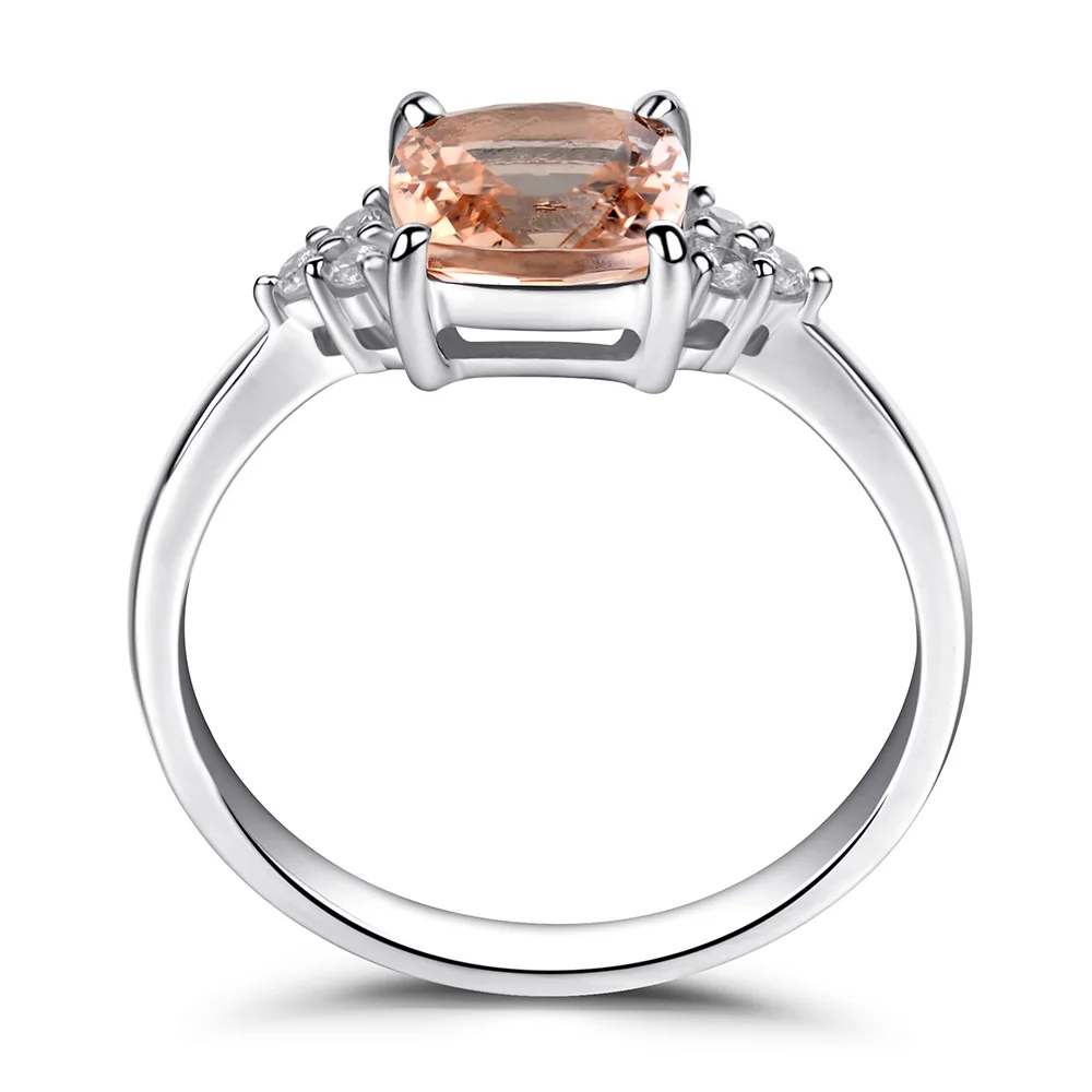 Женское кольцо из серебра 925 пробы с натуральным морганитом|ring for|rings for womenmorganite