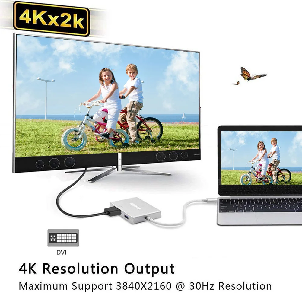 2019 горячий 4 в 1 адаптер Type C к HDMI VGAS DVI USB3.0 многопортовый конвертер для DOY| |