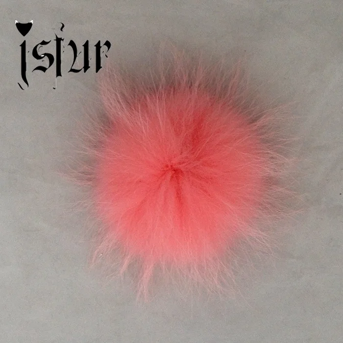 peach 13-14cm енот меха пом poms роскошные меха шары больше цветов - Цвет: peach