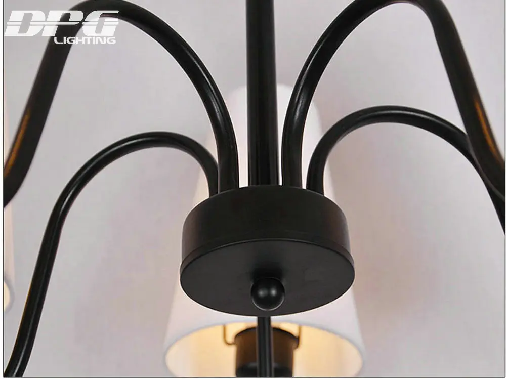 Современная маленькая черная люстра с абажуром E14 Led железное Домашнее освещение