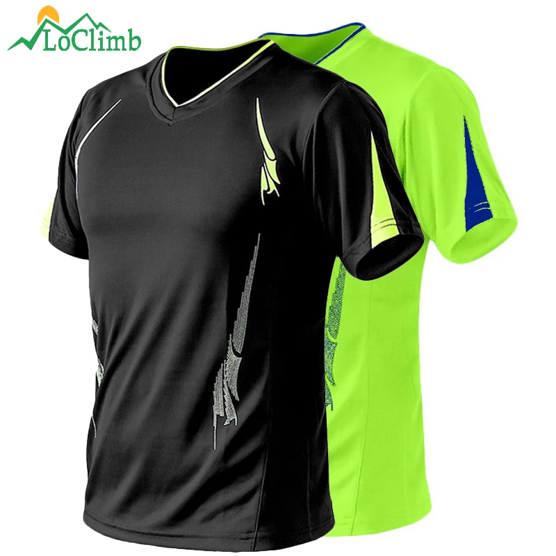 

LoClimb Plus Size 9XL Men's Camping Hiking T-Shirt Men Summer Fitness Jersey Trekking Climbing Quick Dry Sport T Shirts AM260