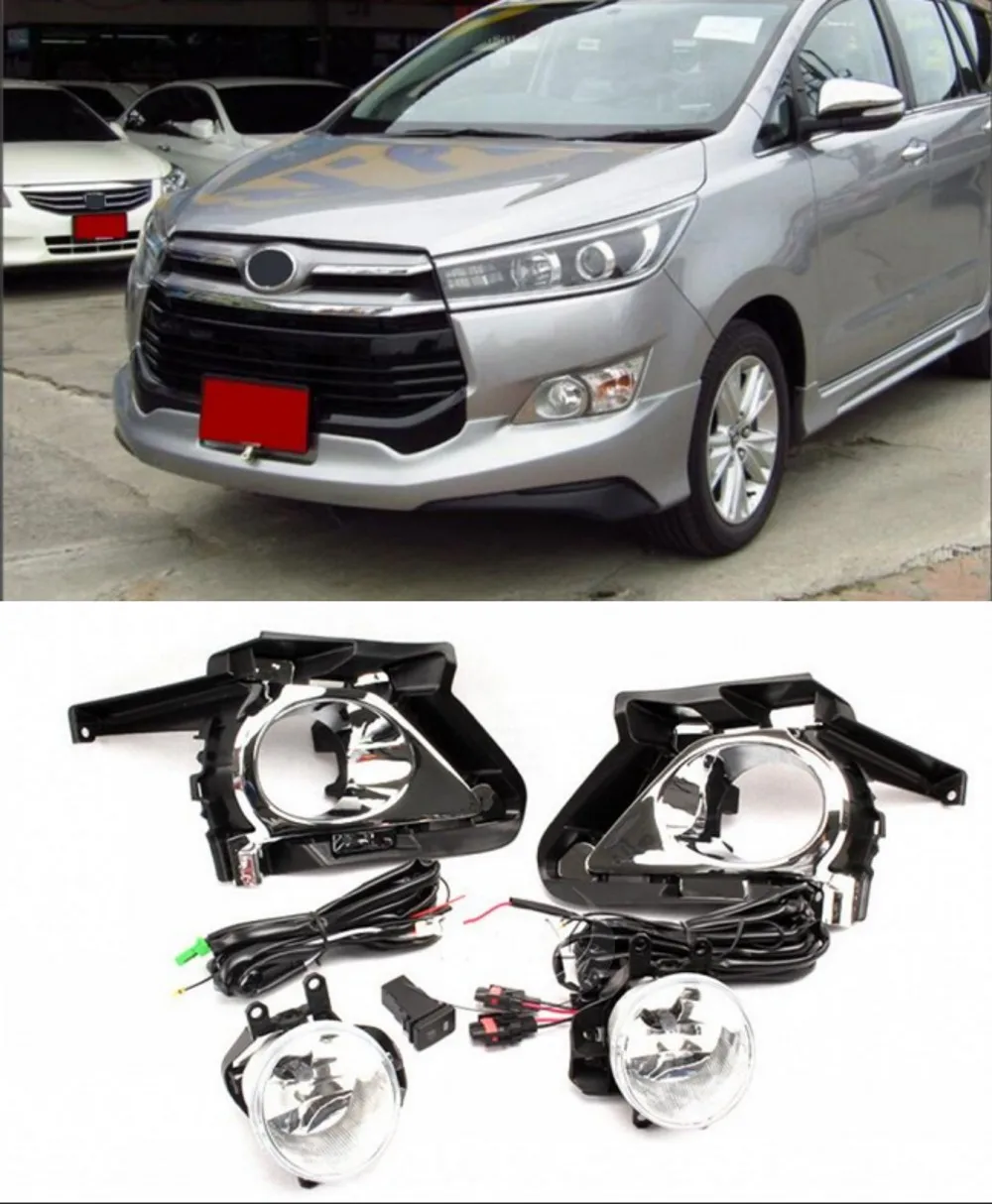 JanDeNing противотуманная фара для TOYOTA Kijang INNOVA/Crystal~ прозрачная галогеновая лампа H16-12V 19 Вт передние противотуманные фары бампер лампы комплект