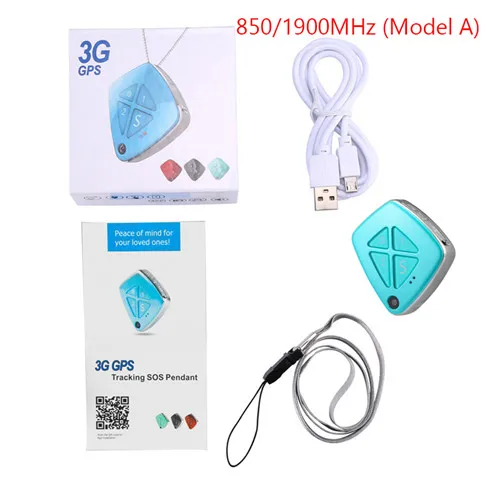 3G 4G GPS Tracker Mini Necklace SOS Phone Call Communication Fall Sensor Camera Taking Photo FREE Tracking APP Personal Locator - Цвет: green A