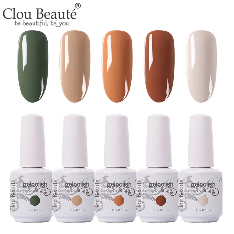5pcs-15ml-ZH33 Clou Beaute УФ гель лак для ногтей гель для ногтей Маникюр УФ светодиодный цветной гель Лак Блеск Гель лак для ногтей набор маникюрный гель лак - Цвет: 5pcs-15ml-ZH33