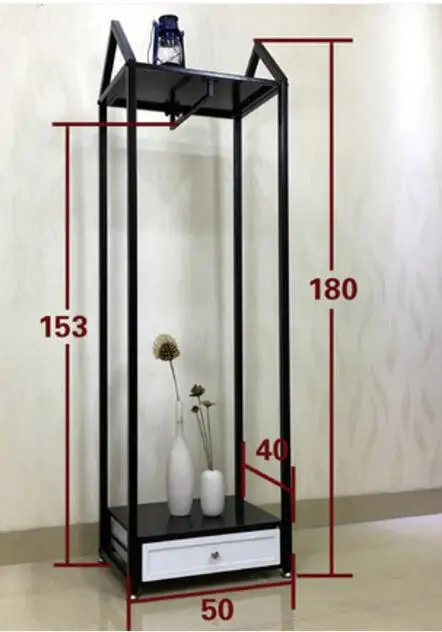 Clothing store hanger display stand floor-standing men and women loading shelves with cabinet display rack side hanging in the i