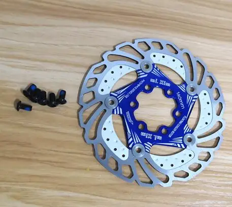 blue 140mm Новинка, 140 мм, плавающий велосипедный тормоз, шесть гвоздей, MTB, горный велосипед, охлаждающие тормозные диски, 4 цвета на выбор - Цвет: blue 140mm
