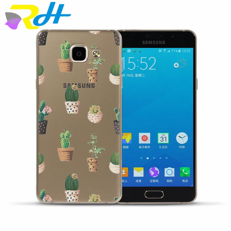 For Coque Samsung Galaxy S6 S7 Edge S8 Plus J5 A3 A5 2016 A520 2017 G530 cover Stickers Cactus plantain leaves series | Мобильные