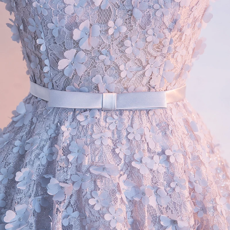 

LAMYA 2019 Luxurious Full Appliques Short Prom Dress Princess Elegant Evening Party Gown Special Occasion Dresses