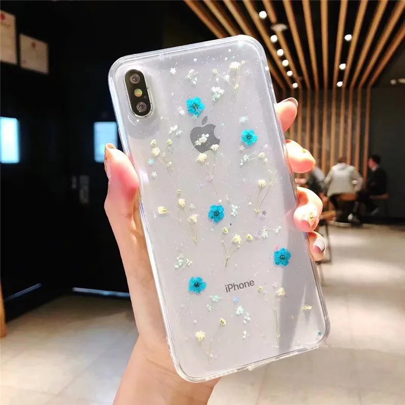 Блестящий Цветочный Мягкий силиконовый чехол для телефона iphone 7plus задняя крышка для iphone X Xr 6 6S plus 7 8 plus xs max coque fundas