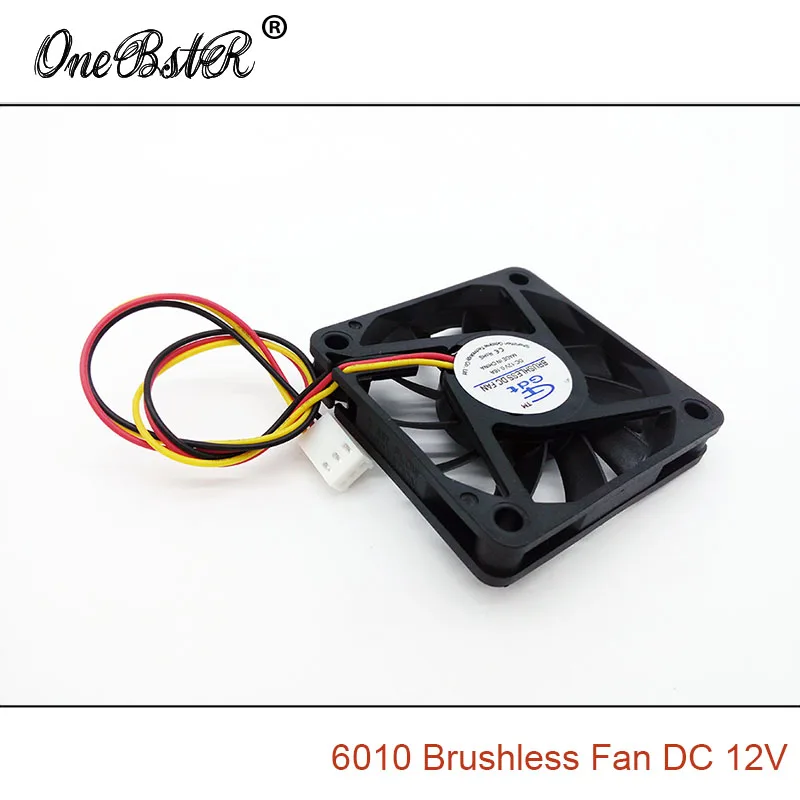 6010 бесщеточный вентилятор DC12V 0.16A 60X60X10mm истинный 3 PIN маленький источник питания 6