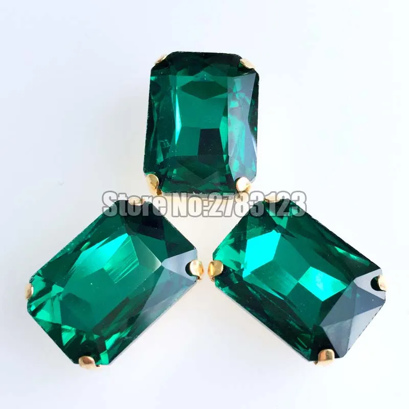 Золотая основа прямоугольная восемь квадратных Малахит зеленый AAA Стеклянные