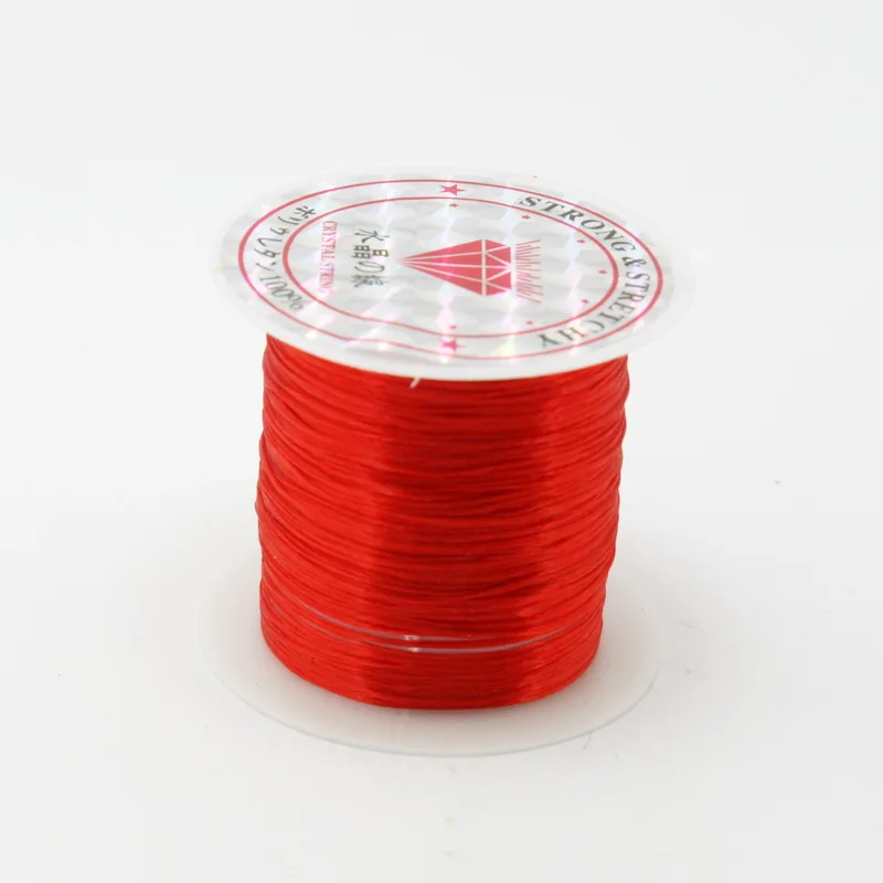 Тянущаяся прозрачная проволока с кристаллами 8 цветов м/рулон 0 7 мм эластичная