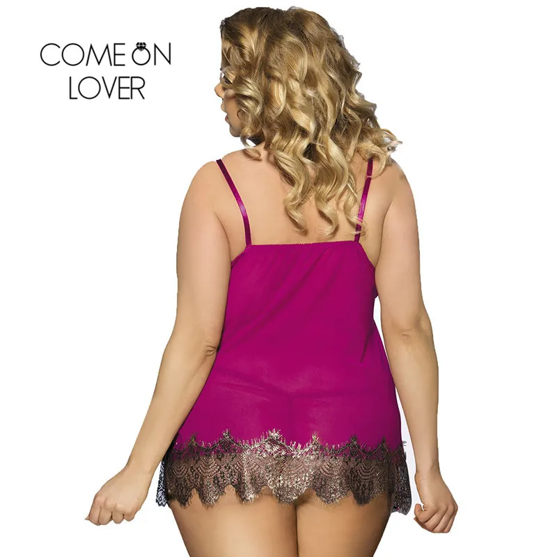 Comeonlover Бюстгальтер Pad Push Up платье для сна мини розово красное романтическое