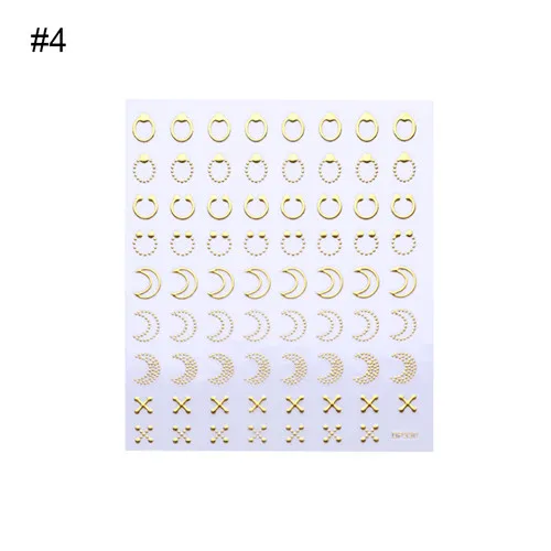 Pattern 13 11,5*6 см золотые 3D наклейки для ногтей s линии полосы геометрическое сердце самоклеющиеся DIY переводная Наклейка Маникюр Дизайн ногтей украшения - Цвет: Pattern 13