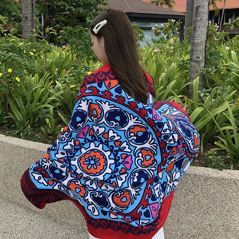 Женские шарфы в богемном стиле летний и осенний солнцезащитный хлопковый