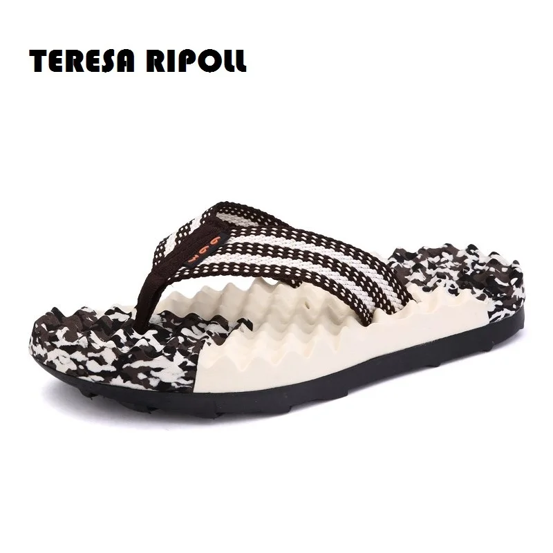 Мужские шлепанцы TERESA RIPOLL Летние вьетнамки на плоской подошве 3 цвета