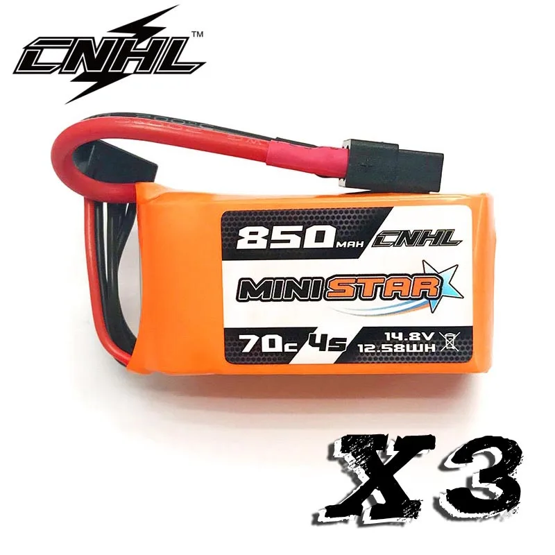 3 шт. CNHL MiniStar 850 мА/ч 14 8 V 4S 70C Lipo Батарея с XT60 штепсельная Вилка для гоночного