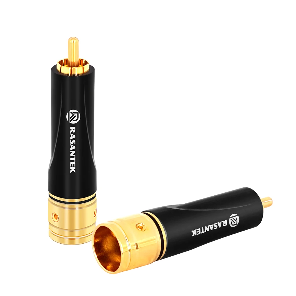 RASANTEK 24K золотые латунные rca разъем аудио провода разъемы красочный | Электроника
