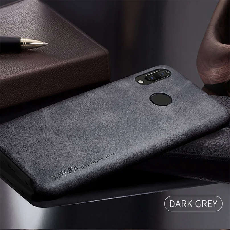 Dark grey X-Level кожаный чехол для huawei Nova 3 3i, роскошный Ультратонкий Мягкий чехол из искусственной кожи для huawei Nova 3, huawei P Smart Plus - Цвет: Dark grey