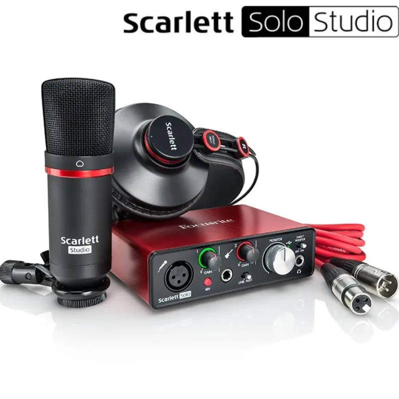 Звуковая карта Focusrite Scarlett Solo Studio 2 го поколения USB аудио интерфейс + конденсаторный