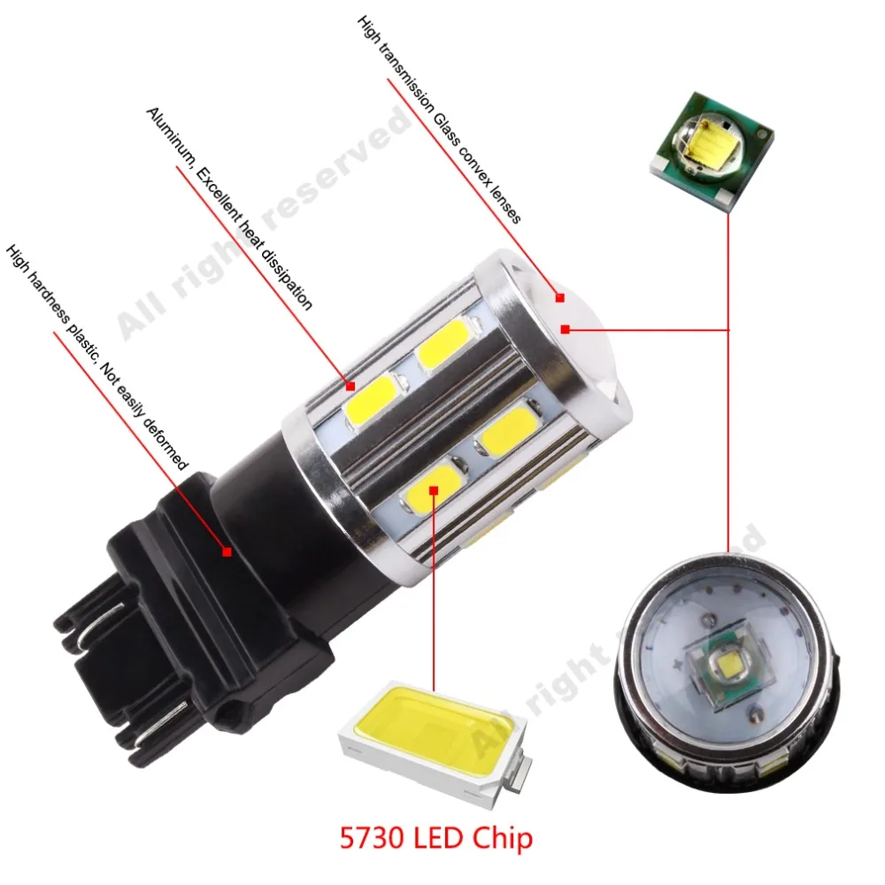 Светодиодный фонарь T25 2 шт. 3157 3156 3057 P27/7 вт светодиодный 12 SMD задний стоп сигнал