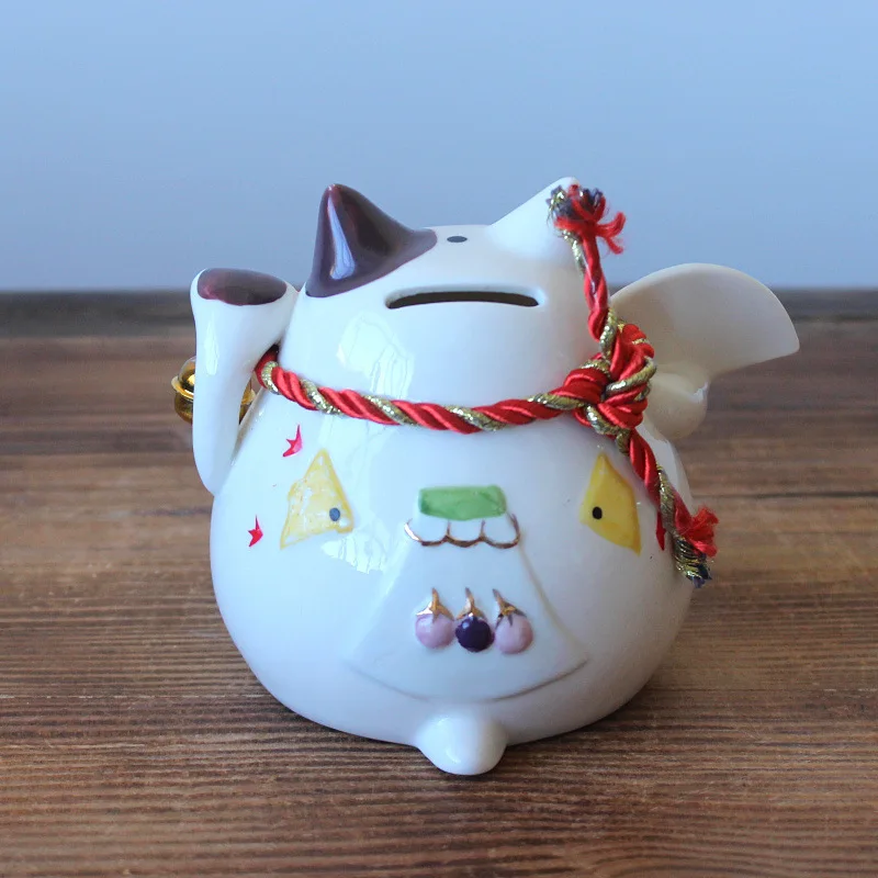 4 5-дюймовая керамическая копилка Lucky Cat украшение для дома фарфоровые ювелирные