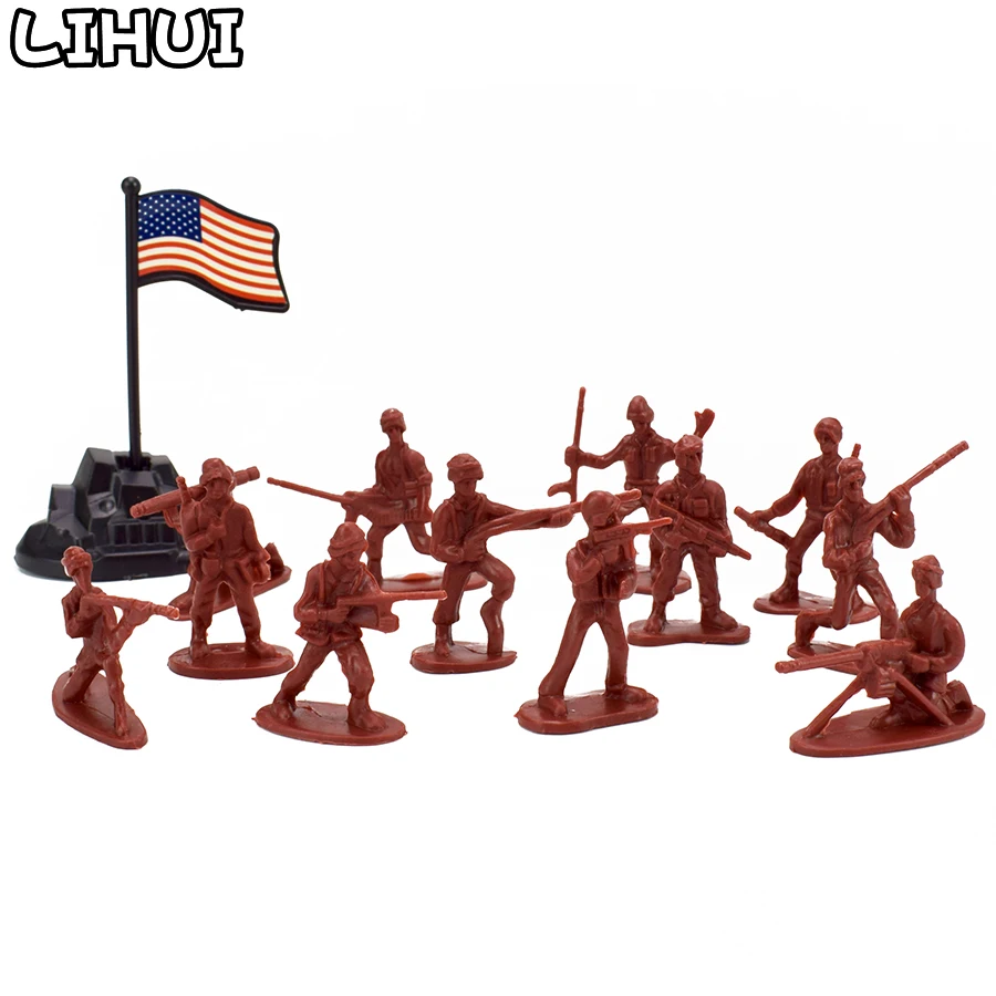 

100pcs/set 12 Poses Military Soldiers Model Toy Random Color Plastic Army Modeling for Boy Toys Educational Gift for Children