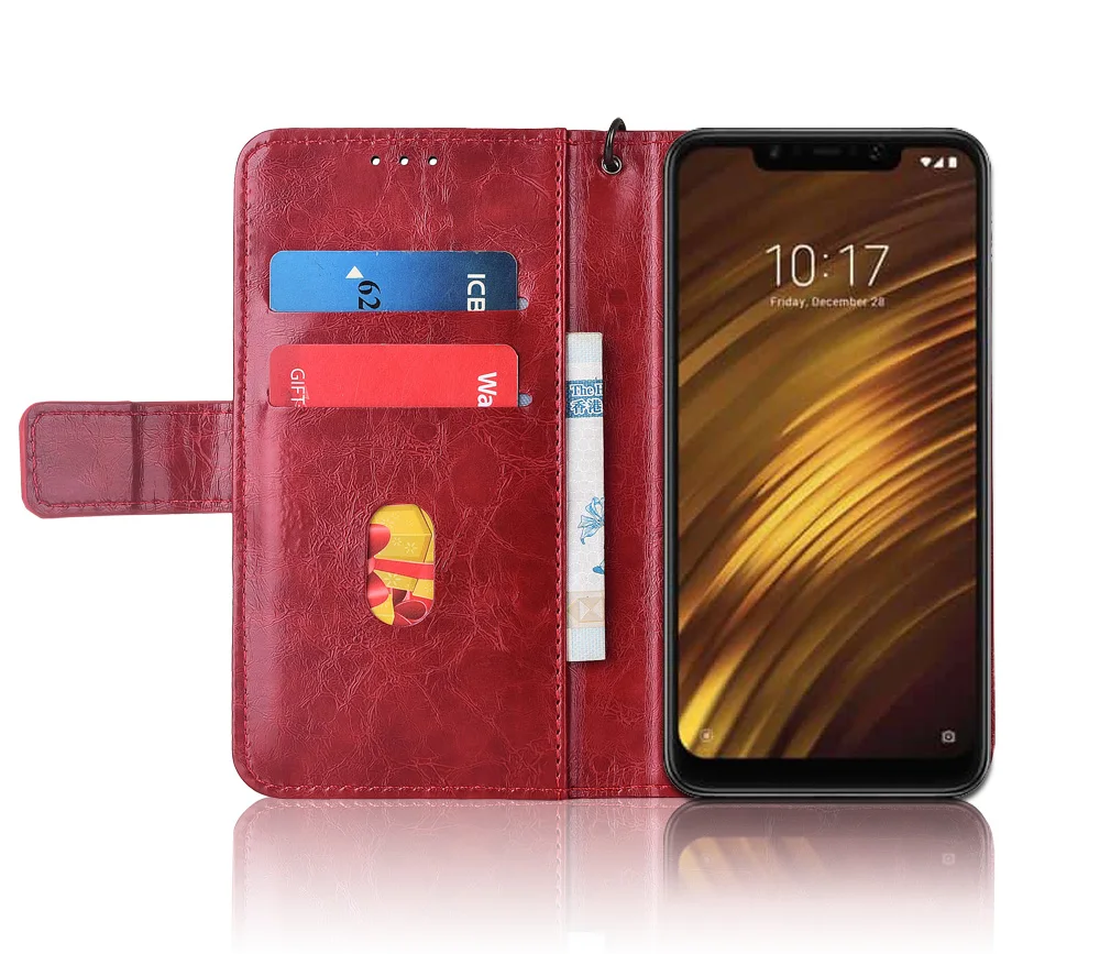 Кожаный чехол-книжка для Xiaomi Pocophone F1 redmi 5 Plus 4A 6A чехол Note 3 4 4X 5A Pro Prime | Мобильные